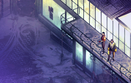 Lt. Kitsuragi having a smoke on the balcony.