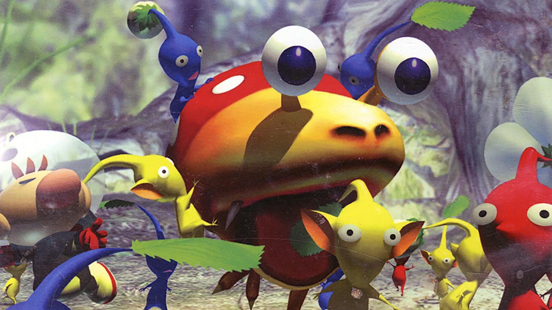 Pikmin running away from an enemy